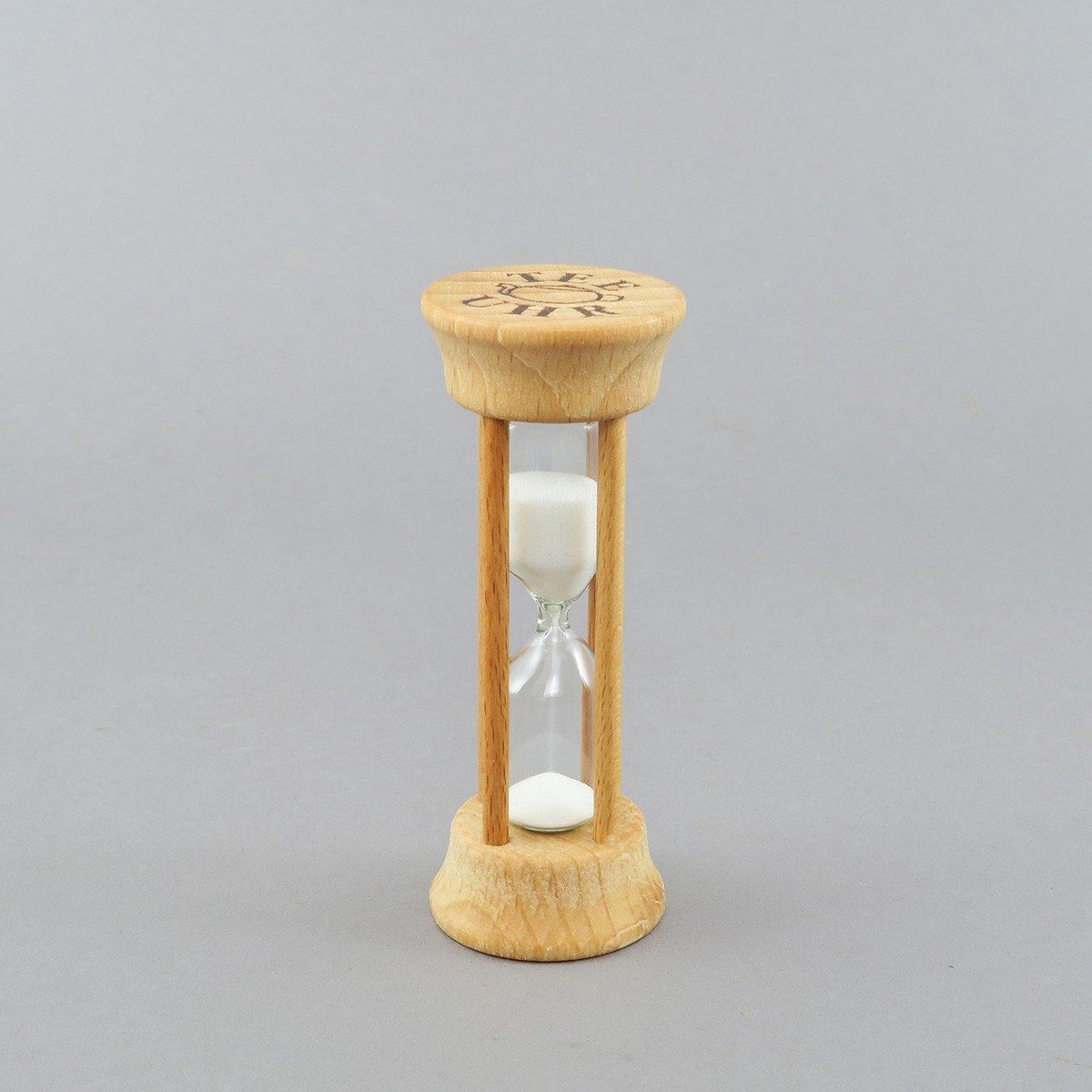 Houten theeklok , looptijd 3 minuten, zandloper, theetimer, TEE-UHR